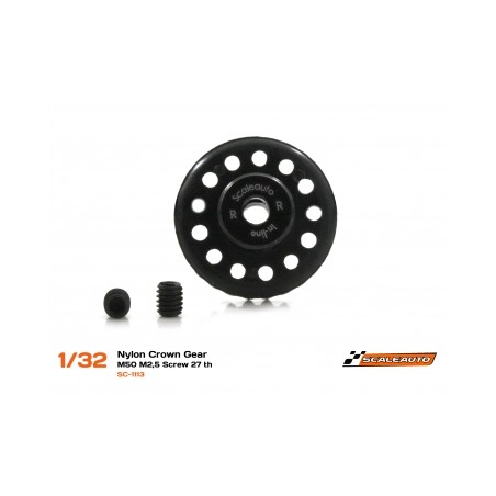 SCALEAUTO SC-1113 CORONA 27 DIENTES IN-LINE EN NYLON NEGRO
