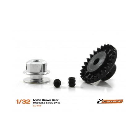SCALEAUTO SC-1113 CORONA 27 DIENTES IN-LINE EN NYLON NEGRO