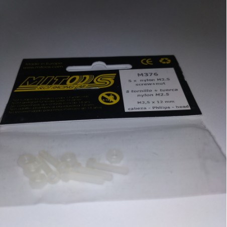 MITOOS 5 TORNILLOS + TUERCAS NYLON M2.5