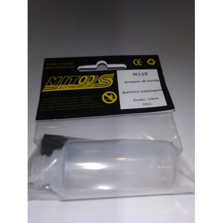 MITOOS M125 BOTELLA 25cc CÁNULA METAL Y TAPÓN VACIA