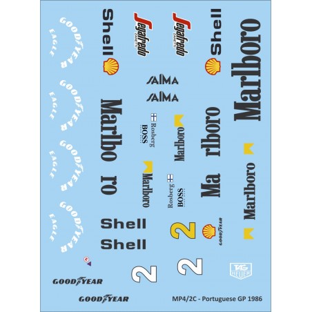 Mitoos M581 Calcas slot F1 McLaren MP4-2C Portuguese GP n2 Rosberg