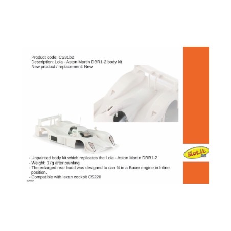 Slot.it SI-CS31B2 Lola Aston Martin DBR1-2 LMP motor en linea en kit blanca