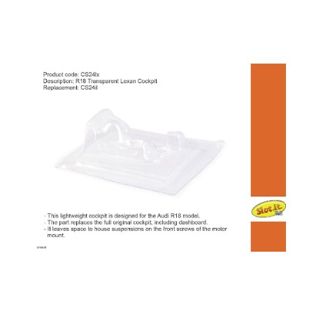 Slot.it SI-CS24IX Cockpit lexan Audi R18