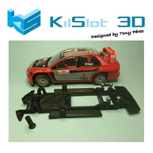 KILSLOT KS-CE4B CHASIS 3D LINEAL BLACK MITSUBISHI EVO VIII WRC SCX
