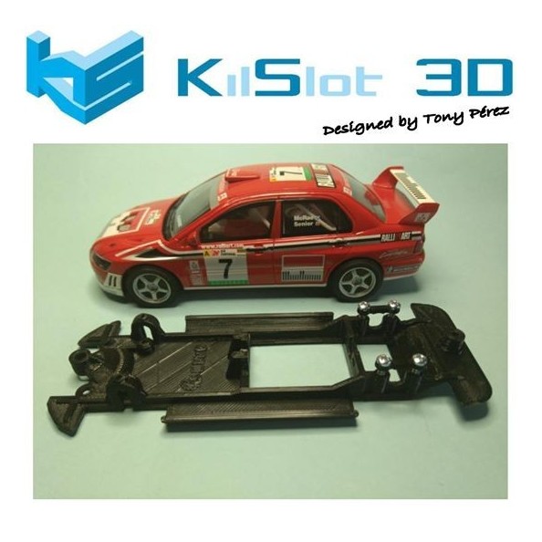 KILSLOT KS-CE2B CHASIS 3D LINEAL BLACK MITSUBISHI EVO VII WRC SCX