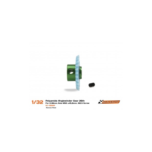 Scaleauto SC-1166BR Corona 26 dientes ángulo nylon REVERSE