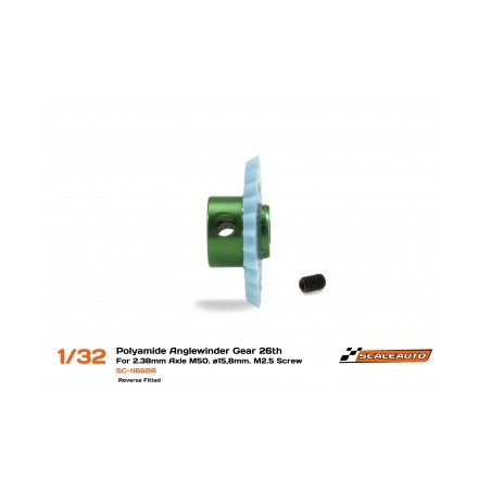 Scaleauto SC-1166BR Corona 26 dientes ángulo nylon REVERSE