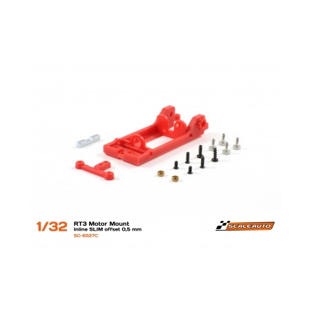 Scaleauto SC-6527C Soporte motor en linea RT3 offset 0,5 extra duro