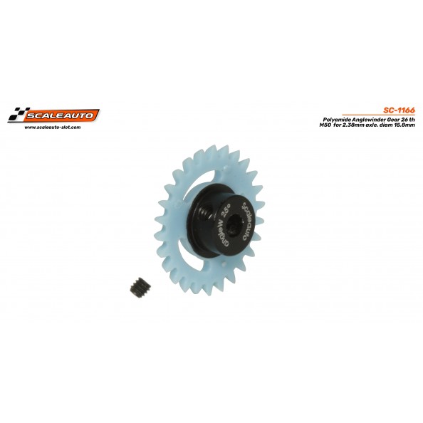 Scaleauto SC-1166R Corona 26 dientes ángulo nylon