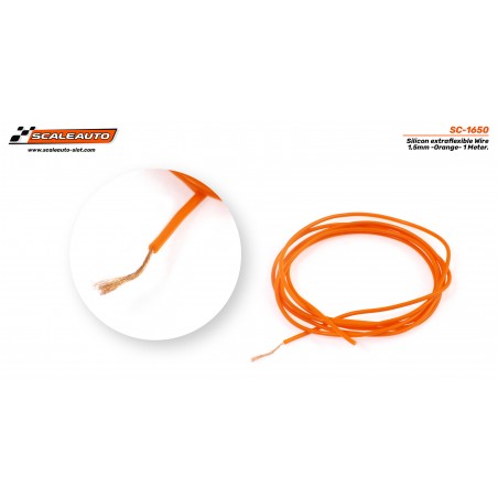 Scaleauto SC-1650 Cable 1,5mm naranja siliconado 1 metro