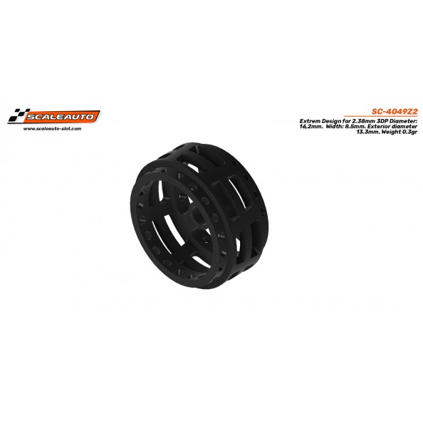 Scaleauto SC-4049Z2 Llanta plástico 3DP 16.2x8.5mm extreme design