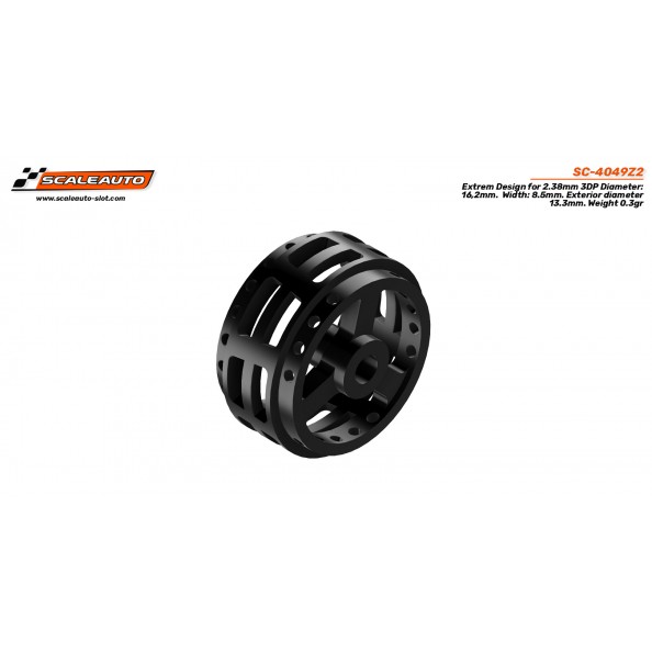 Scaleauto SC-4049Z2 Llanta plástico 3DP 16.2x8.5mm extreme design
