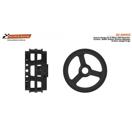 Scaleauto SC-4049Z2 Llanta plástico 3DP 16.2x8.5mm extreme design
