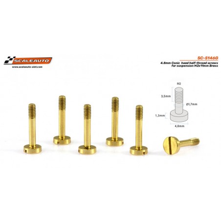 Scaleauto SC-5146G Tornillería latón suspensión cabeza cónica M2x11