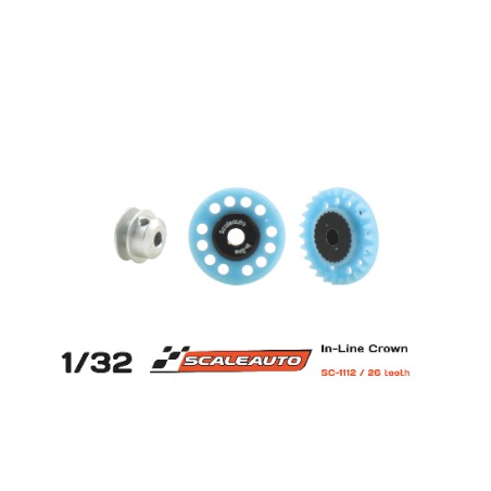 SCALEAUTO SC-1112 CORONA 26 DIENTES IN-LINE EN NYLON AZUL