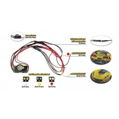 DS-0127 Kit luces permanentes 4 delanteras y 2 posteriores con efecto frenorsal con freno para analógico y digital