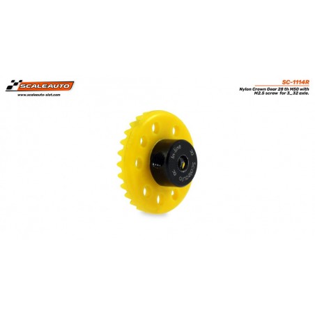 Scaleauto SC-1114R Corona 28 dientes en linea alma aluminio