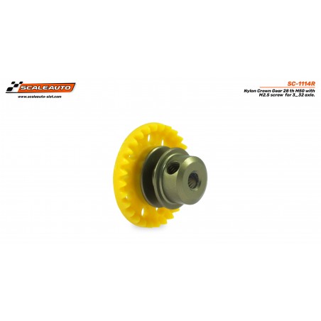 Scaleauto SC-1114R Corona 28 dientes en linea alma aluminio